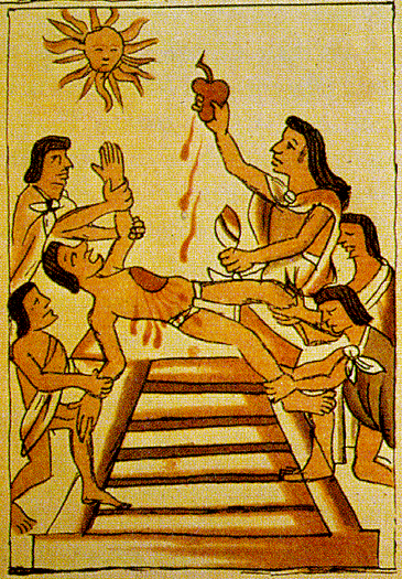 What did the Aztecs sacrifice?
