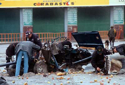 Car bomb exploded in Bogota on