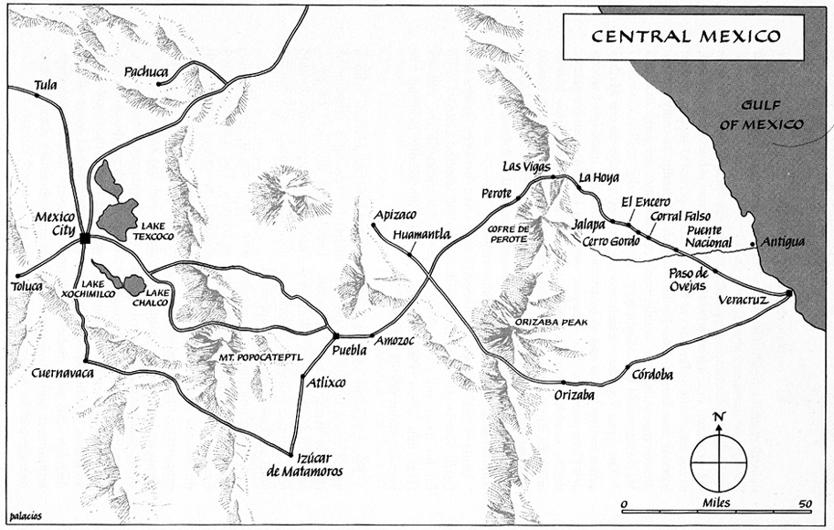 maps of mexico city. Veracruz to Mexico City