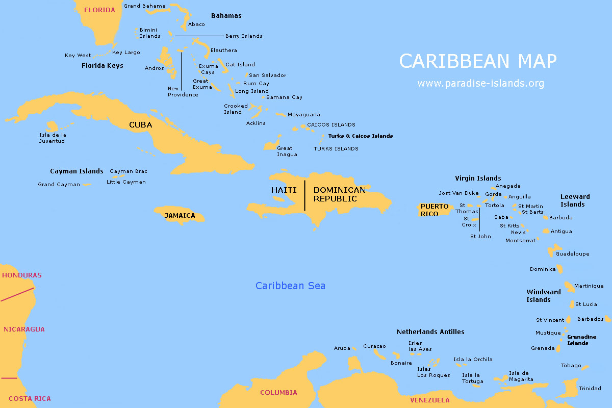 Islands In The Caribbean Map Political Map Of The Caribbean BKXR